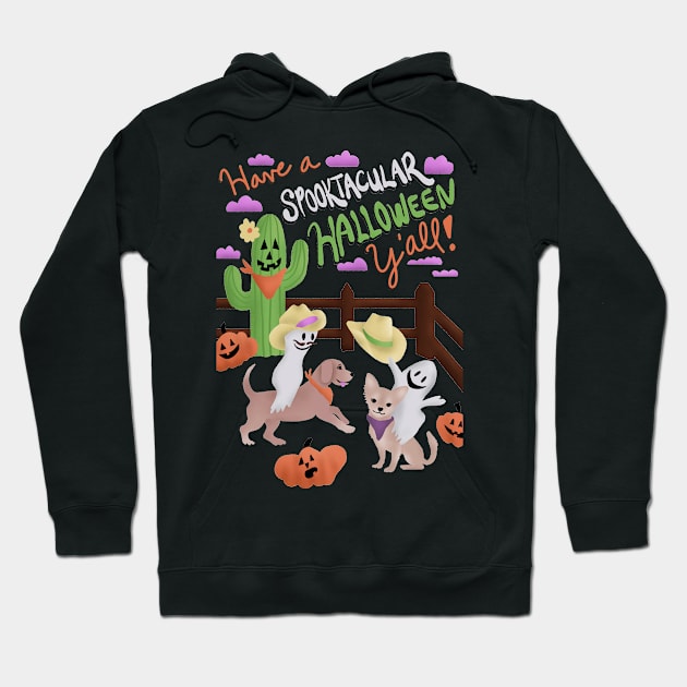 Spooktacular Cowboy Halloween Hoodie by Annelie